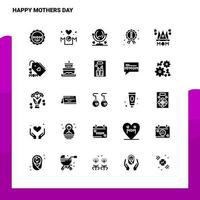 25 conjunto de iconos del día de la madre feliz plantilla de ilustración de vector de icono de glifo sólido para ideas web y móviles para empresa comercial