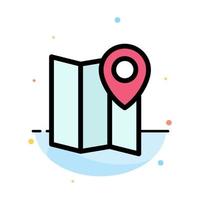 Location Map Marker Pin Abstract Flat Color Icon Template vector