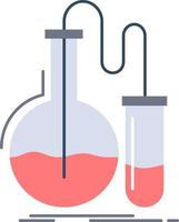 análisis química matraz investigación prueba color plano icono vector