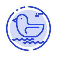 pato río canadá línea punteada azul icono de línea vector