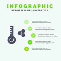 Temperature Temperature Meter Thermometer Solid Icon Infographics 5 Steps Presentation Background vector