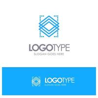 Layers Object Layer Server Blue Logo Line Style vector