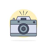 cámara fotografía captura foto apertura color plano icono vector