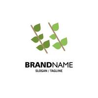 Ecology Leaf Nature Spring Business Logo Template Flat Color vector