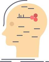 brain hack hacking key mind Flat Color Icon Vector