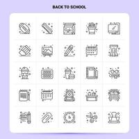OutLine 25 Back To School Icon set Vector Line Style Design Black Icons Set Linear pictogram pack Web and Mobile Business ideas design Vector Illustration