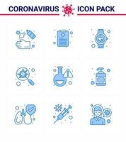 Coronavirus 2019nCoV Covid19 Prevention icon set flask interfac beat glass smart watch viral coronavirus 2019nov disease Vector Design Elements