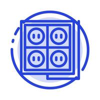 Building Construction Plug Socket Tool Blue Dotted Line Line Icon vector