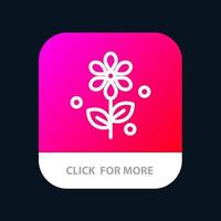 Flower Easter Nature Mobile App Button Android and IOS Line Version vector