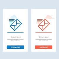 Email Mail Message Sent  Blue and Red Download and Buy Now web Widget Card Template vector