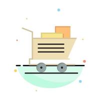 Cart Shopping Basket Abstract Flat Color Icon Template vector