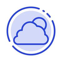 Sky Cloud Sun Cloudy Blue Dotted Line Line Icon vector