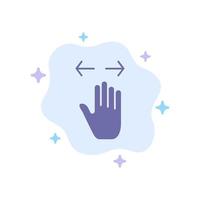 Hand Gesture Left Right zoom out Blue Icon on Abstract Cloud Background vector