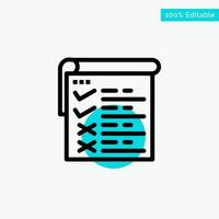 Checklist Testing Report Qa turquoise highlight circle point Vector icon