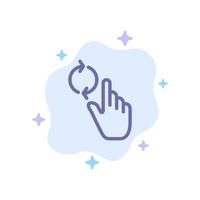 Finger Hand Refresh Gesture Blue Icon on Abstract Cloud Background vector