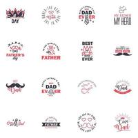 Happy Fathers Day vector hand lettering 16 Black and Pink Calligraphy illustration for greeting card festival poster etc Editable Vector Design Elements