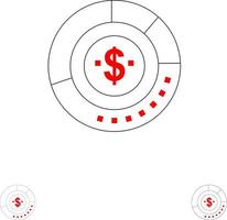 Diagram Analysis Budget Chart Finance Financial Report Statistics Bold and thin black line icon set vector