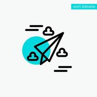 Web Design Paper Fly turquoise highlight circle point Vector icon