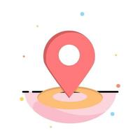 Location Map Pin Hotel Abstract Flat Color Icon Template vector