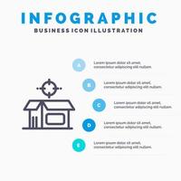 Open Product Box Open Box Product Line icon with 5 steps presentation infographics Background vector