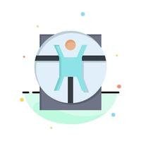 Vitruvian Man Medical Scene Abstract Flat Color Icon Template vector