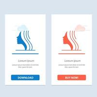 Female Women Girl Face  Blue and Red Download and Buy Now web Widget Card Template vector