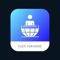 Global Process Business International Modern Mobile App Button Android and IOS Glyph Version vector