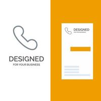 Call Incoming Telephone Grey Logo Design and Business Card Template vector