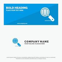 Globe Internet Search Seo SOlid Icon Website Banner and Business Logo Template vector