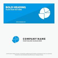 Analytics Chart Pie Graph SOlid Icon Website Banner and Business Logo Template vector