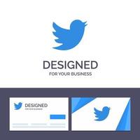 tarjeta de visita creativa y plantilla de logotipo red social twitter ilustración vectorial vector