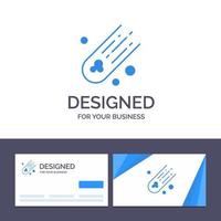 Creative Business Card and Logo template Asteroid Comet Space Vector Illustration