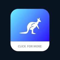 animal australia canguro indígena australiano viaje aplicación móvil botón android e ios versión de glifo vector