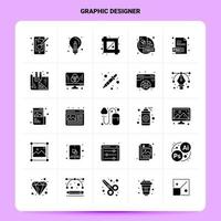 Solid 25 Graphic Designer Icon set Vector Glyph Style Design Black Icons Set Web and Mobile Business ideas design Vector Illustration