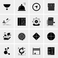 16 iconos de negocios universales vector ilustración de icono creativo para usar en proyectos relacionados con la web y dispositivos móviles