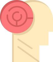 Head Games Mind Target  Flat Color Icon Vector icon banner Template