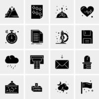 16 iconos de negocios universales vector ilustración de icono creativo para usar en proyectos relacionados con la web y dispositivos móviles