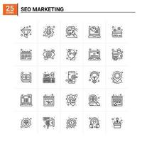 Fondo de vector de conjunto de iconos de marketing de 25 seo