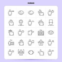 OutLine 25 Human Icon set Vector Line Style Design Black Icons Set Linear pictogram pack Web and Mobile Business ideas design Vector Illustration