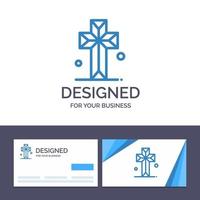 Creative Business Card and Logo template Cathedral Church Cross Parish Vector Illustration