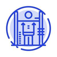 Performance Growth Human Improvement Management Blue Dotted Line Line Icon vector