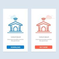 Electronic Home Smart Technology  Blue and Red Download and Buy Now web Widget Card Template vector