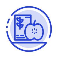 Breakfast Diet Food Fruits Healthy Blue Dotted Line Line Icon vector