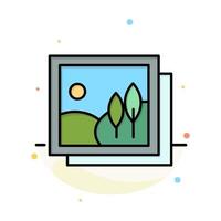 Frame Gallery Image Picture Abstract Flat Color Icon Template vector