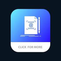 Note Letter Text Mail Create Mobile App Button Android and IOS Glyph Version vector