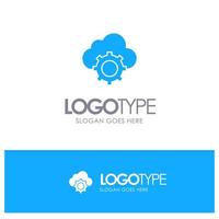 Cloud CloudComputing CloudSettings Blue Solid Logo with place for tagline vector