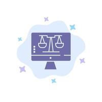 Digital Law Online Computer Technology Screen Blue Icon on Abstract Cloud Background vector