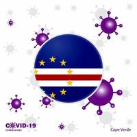Pray For Cape Verde COVID19 Coronavirus Typography Flag Stay home Stay Healthy Take care of your own health vector
