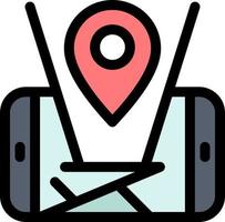 Map Mobile Location Technology  Flat Color Icon Vector icon banner Template