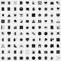 Set of 100 Universal Solid Icons vector